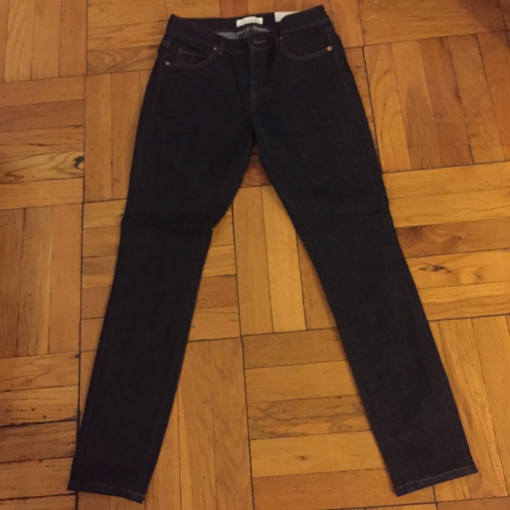 Loft Curvy Skinny Jeans in Dark Rinse Wash 25